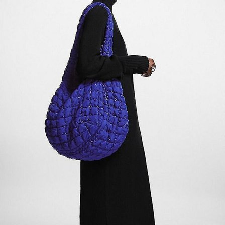 Efterår og Vinter Ny COS Cloud Bun Lille og Stor Kapacitet Dumpling Bun Crossbody Down Bun Stor Taske Blå Stor