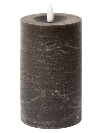 Rustic Finish Led Pillar Candle Brown C'est Bon