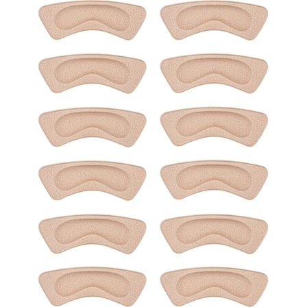 6 Par Hælputer Hæl Klips Selvklebende Fôret Innersåle Fotpleie Beskytter (Khaki)