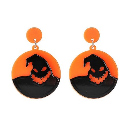 Halloween-tema øreringe Sjove akryl tegneserie græskar spøgelse kranie flagermus vedhæng øreringe Kreativ natklub edderkop heks smykker damer 