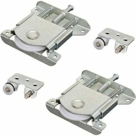 Garderobeskydedørsrulle, skydedørsdele til garderobedør, hjul, ruller, garderobeskinner 2 stk