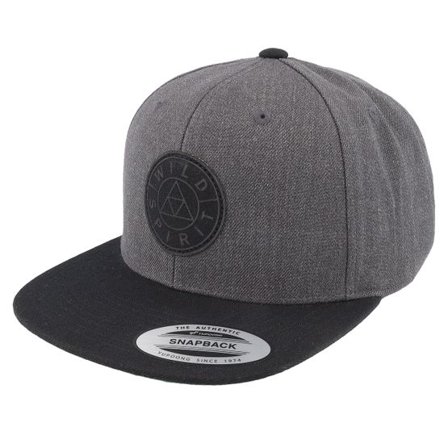 Wild Spirit - Grå snapback Keps - Logo Basic Mountain Charcoal/Black Snapback @ Hatstore