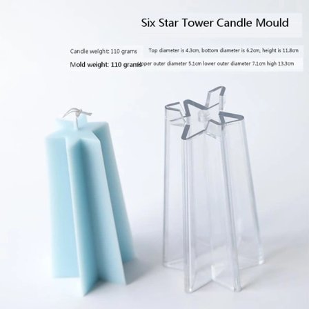 Lysformer Lys Stearinlys DIY Støpeformer i Silikonform YKE5509 Sekstjerners Tårn