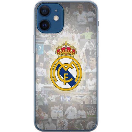 Yhteensopiva Puhelinkuori Apple iPhone 12 mini Real Madrid Emblem Fotboll Klubbmärke Vit Guld Design