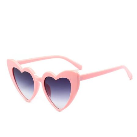 Retro Hjärtformade Solglasögon Dam Överdimensionerade Uv400 Pink One Size