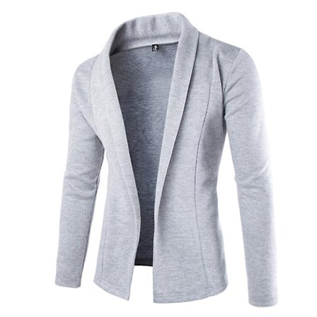 Herr Solid Blazer Cardigan Långärmad Casual Slim Fit Tröja Jacka Stickad Rock