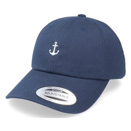 Iconic - Blå unconstructed Keps - Tiny Anchor Navy Dad Cap @ Hatstore