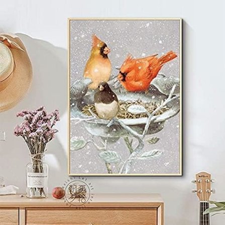 Fågeldiamantkonst, fågeldiamantmålningssatser, DIY-kalligrafi D