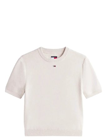 Tjw Essential Ss Sweater Cream Tommy Jeans