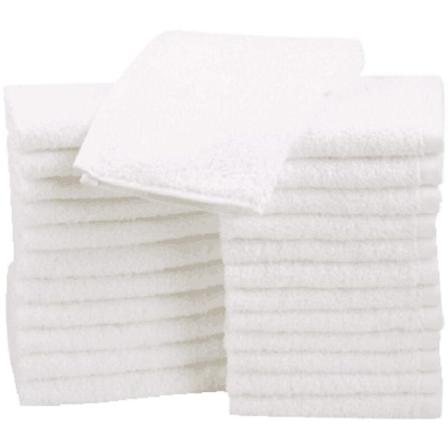 Kuivaavat, erittäin imukykyiset, puuvillaiset pesulaput - 24 kappaleen pakkaus, valkoinen puuvillainen pesulappu, 30,5 x 30,5 cm