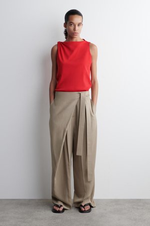 COS Femme Haut À Détail Torsadé En Coton in Rouge