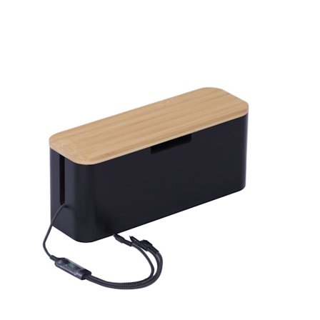 Kabelbox i bambu – Organisera och dölj sladdar säkert