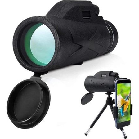 Monokulär teleskop, 80x100 högpresterande prismteleskop, med smartphonehållare & stativ