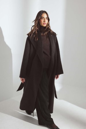 NA-KD Cape Collar Detail Wool Blend Coat - Vinterjakker - Brun - EU 32