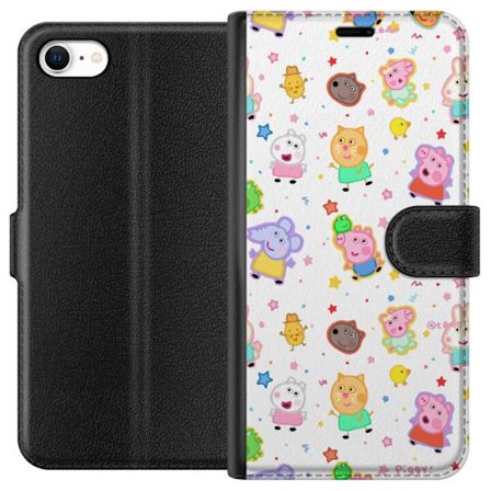 Kompatibel Tegnebogsetui til Apple iPhone 6 Farverige tegneserie dyrekarakterer i en legende stil med stjerner og prikker på en lys baggrund