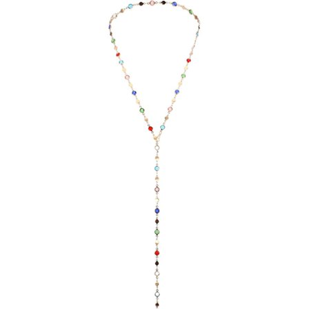 Rhinestone Kropskæde, Lang Halskæde Boho Farverig Krystal Bryst Kropskæder til Kvinder Taljekæder Justerbar Lang Y Halskæde Sommer Strand Smykke