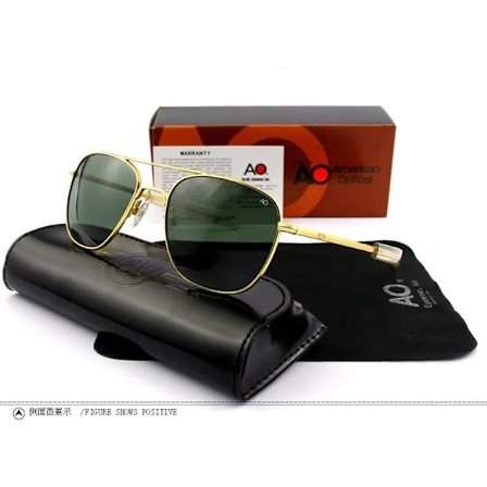 AO Aviation Solglasögon Herr Med Originalkartong Fodral Rengöringsduk Vintage Retro Solglasögon American Optical gafas de sol hombre