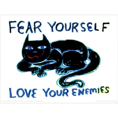 Daniel Johnston Fear Yourself Print 40cm x 30cm Vit/Svart/Blå