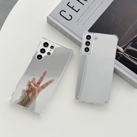 Transparent TPU Sminkspegel Telefonfodral Kompatibelt med Samsung Galaxy S22 S22+ S22 Ultra