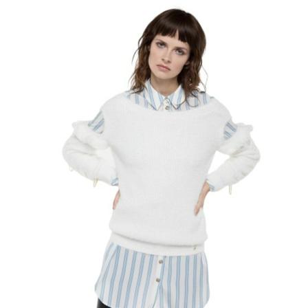 Patrizia Pepe, Maglion 8m 0711/A2ub Wit, Dames, Maat:S