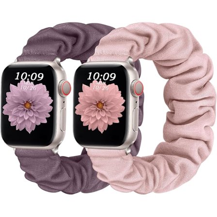 2 kpl joustavat säädettävät hihnat yhteensopivat Apple Watch -hihnan kanssa 38mm 40mm 41mm, söpö painettu Scrunchie-hihna iwatch-sarjaan 8 7 6 5 4 3 2