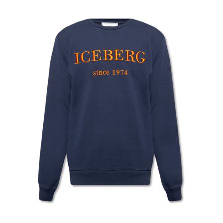 Iceberg, Sweatshirt with logo Niebieski, Mężczyzna, Rozmiar: S
