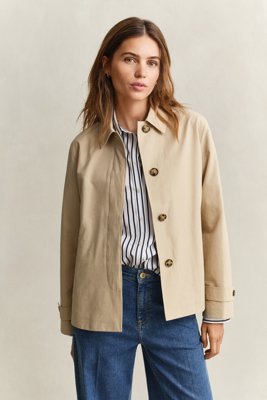 GANT - Kort Car Coat til dame oat beige