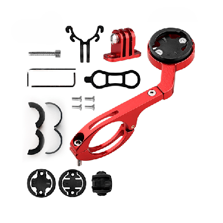 Cykel mountainbike multifunktionell aluminiumlegering stoppur stativfunktion landsvägscykel universell stoppur förlängd ficklampa fäste Röd