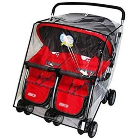 Regnslag til tvillingebarnevogn Universal regnslag Vind Støv