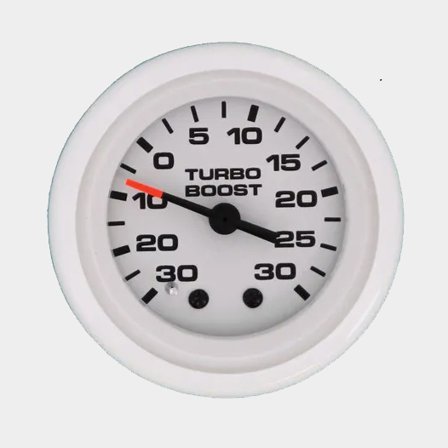 Manômetro de turbo Veethree Lido, antiembaçante, Ø52 mm, 12 V, prata/branco, 30 - 0 - 30 hg/psi + sensor