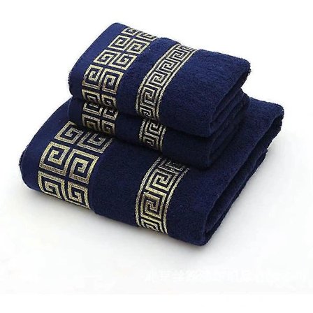 3-delt badehåndklædesæt, 100% bomuld græsk stil bløde badehåndklæder sæt med 1*bad
