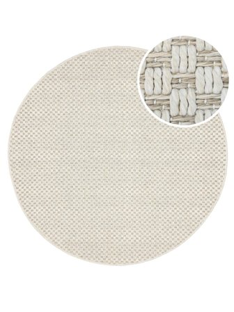 Innen-/Outdoor-Teppich Waschbar Groß Benni - Beige/Weiß Ø 250 Im Skandinavischen Stil