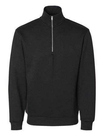 Slhemanuel Soft Zip High Neck Sweat Noos Black Selected