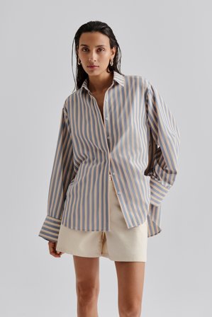 Malina - Classic shirt - XXL - Dusty Blue Stripe