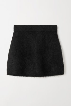 Soft Goat - Alpaca Mini Skirt - Cashmere skirt - XL - Black