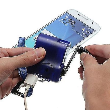 Travel Usb Hand Dynamo Phone Charger With Light Environmental Crank Charger