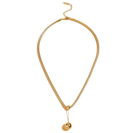 Choker Halsband, 14K Guldpläterat Titanstål Herringbone Chai