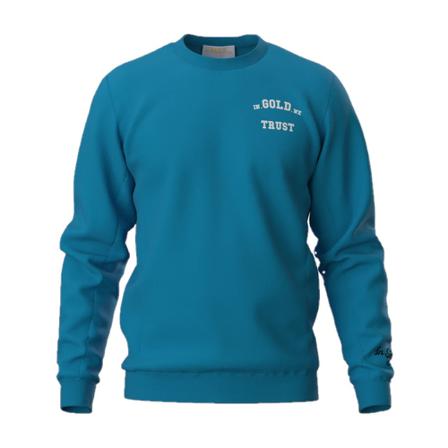 In Gold We Trust Crewneck Blå, Herre Sweatshirts