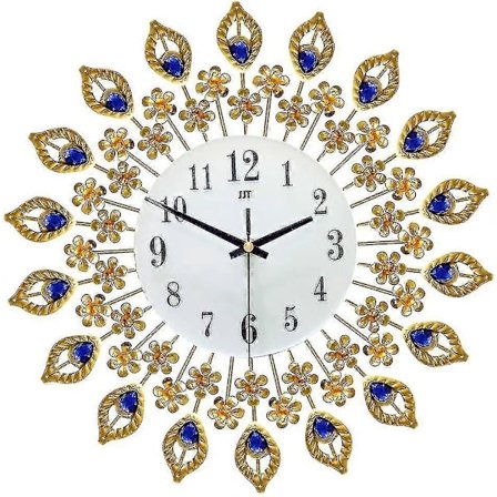 Väggklocka, Påfågel Väggklocka Vintage Stor Tyst Väggklocka Icke-tickande Batteridriven Järnkonst Guld Dekorativ Klocka Modern Heminredning Klocka För