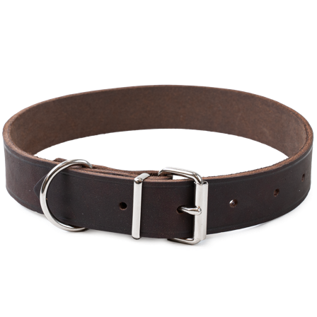 Selected by ZOO - Halskjede i lær Hera justerbar Brun 30 mm x 47-59 cm - Hund - Halsbånd - ZOO.no