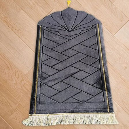 65 cm x 110 cm Ramadan Matta Mjuk Muslimsk Matta Bönematta för Ramadan Dekoration (Svart)