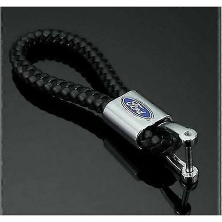 Ford flettet skinn nøkkelring nøkkelholder i svart