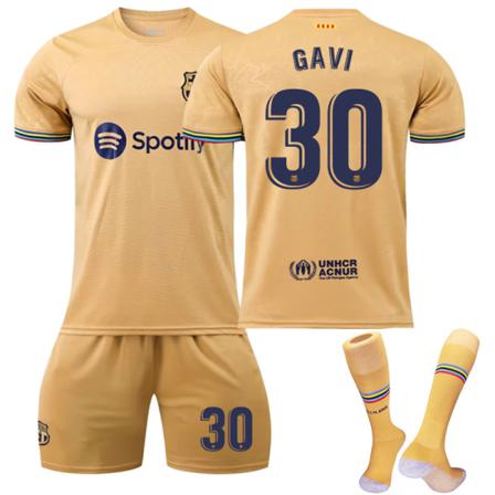 Børn / Voksen 22 23 World Cup Barcelona udebanetrøje fodboldsæt GAVI-30 #l