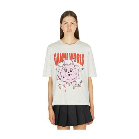 Ganni, T-Shirts Wit, Dames, Maat:ONE Size