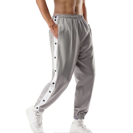 Herre Mid-rise Bukser med Knapper Splejsning Basketball Trænings Sweatpants
