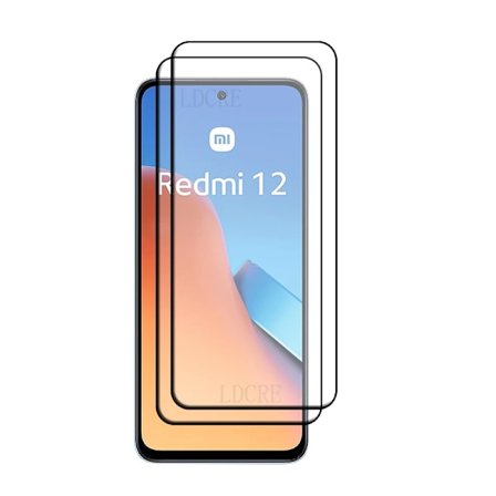 För Xiaomi Redmi 12 Glas Redmi 12 Härdat Glas Skyddande Full Cover Lim 9H HD Skärmskydd