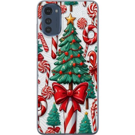 Kompatibel Mobilcover til Motorola Moto E32s Juletræ slikkager julgran ferie slik retro design kunst