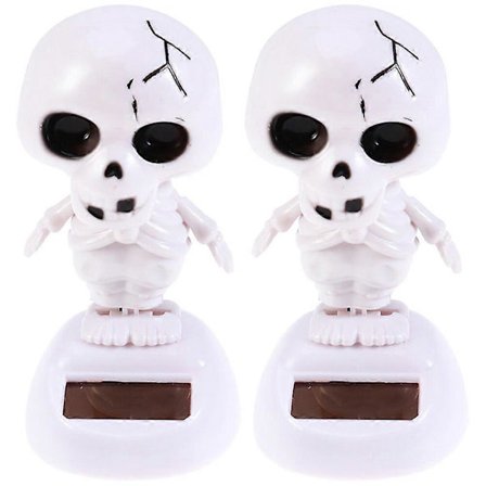 2025 2 stk. Halloween Solar Dansende Dekoration Solar Dansende Skelet Spøgelse Dekoration til Bil Halloween Dekoration