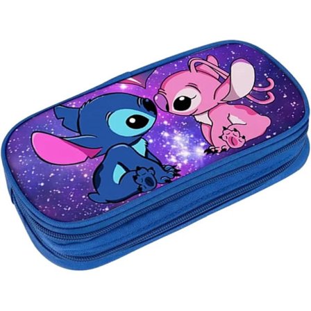 Stit-ch penalhus med stor kapasitet, 2 rom, utvidbart Stit-ch skrivemateriell, skolemateriell, pennveske, oppbevaringsorganisator med glidelåser, 