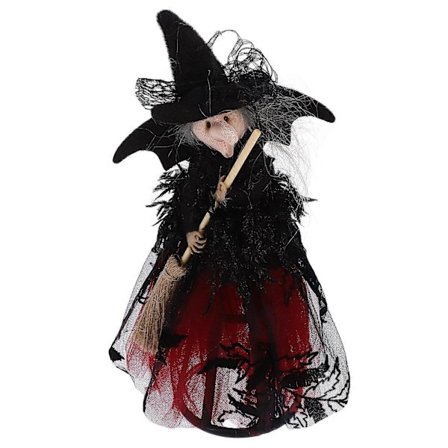 Sød Halloween Indendørs Heks Dukke Rød Farve Til Halloween Fest 1 Sæt